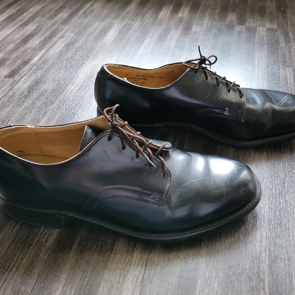 Genesco Shoes Vintage 976 Genesco Black Military Dress Shoes Full